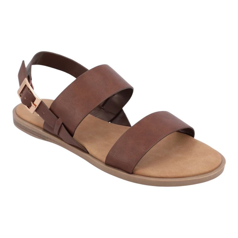 Journee Collection Women's Lavine Slingback Sandals Brown Size 6 W